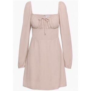Aritzia Sunday Best Delilah Long Sleeve Mini Dress in Damask Pink Size Small